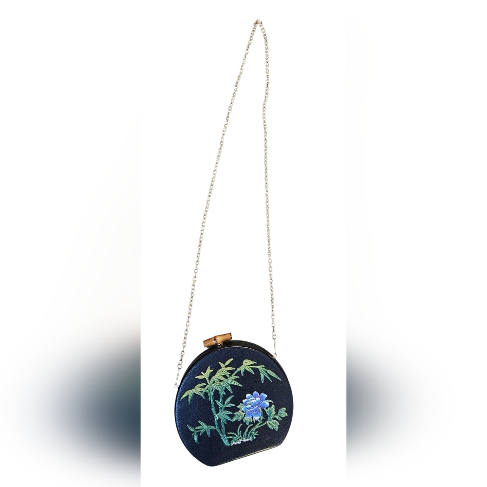 Collectif Tropical Tiki Lounge Cruiser Clutch Crossbody Vacation Purse in Black - Picture 9 of 16